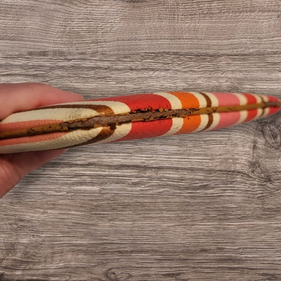 Coach Striped Wristlet In Bright Pink, Orange, and Red - Picture 7 of 7